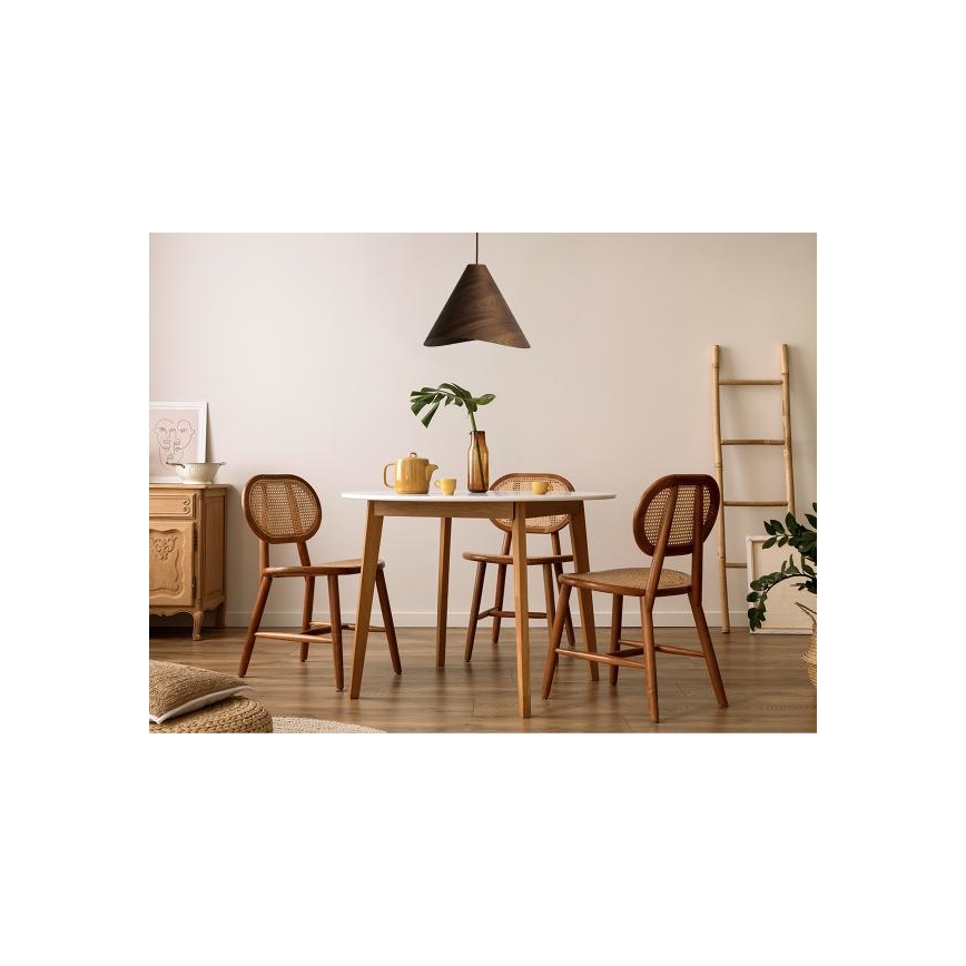 Pendelleuchte aus Holz an Kabel 1xE27/60W/230V Ø 45 cm massiv/Nussbaum/Gummibaum