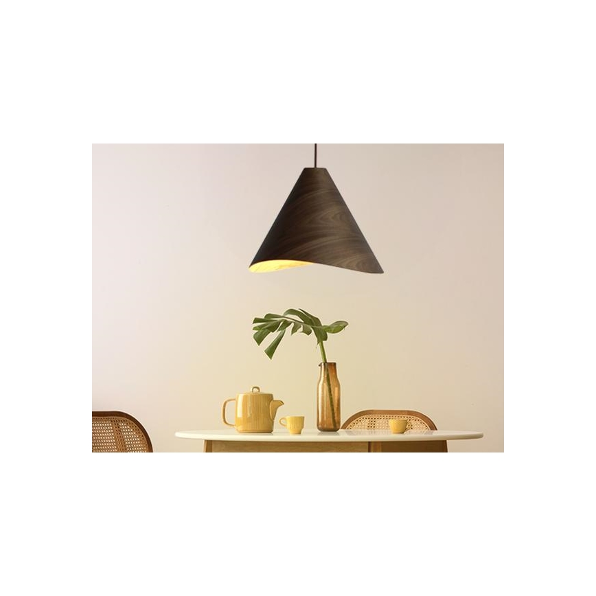 Pendelleuchte aus Holz an Kabel 1xE27/60W/230V Ø 45 cm massiv/Nussbaum/Gummibaum