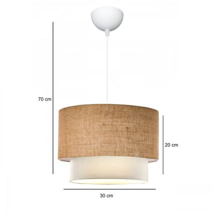 Pendelleuchte AYD 1xE27/15W/230V beige/weiß