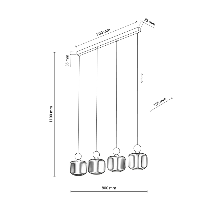 Pendelleuchte BALLO an Kabel 4xE14/10W/230V beige