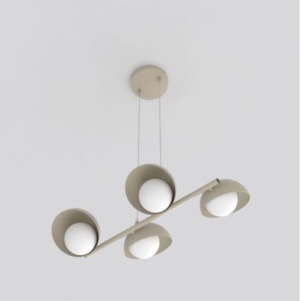 Pendelleuchte BOOM an Stahlseil 4xG9/8W/230V, beige
