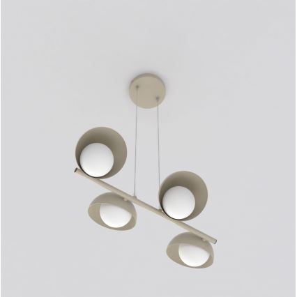 Pendelleuchte BOOM an Stahlseil 4xG9/8W/230V, beige