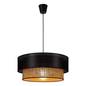 Pendelleuchte BORHO an Kabel 1x E27/60W/230V Ø 50 cm schwarz/jute