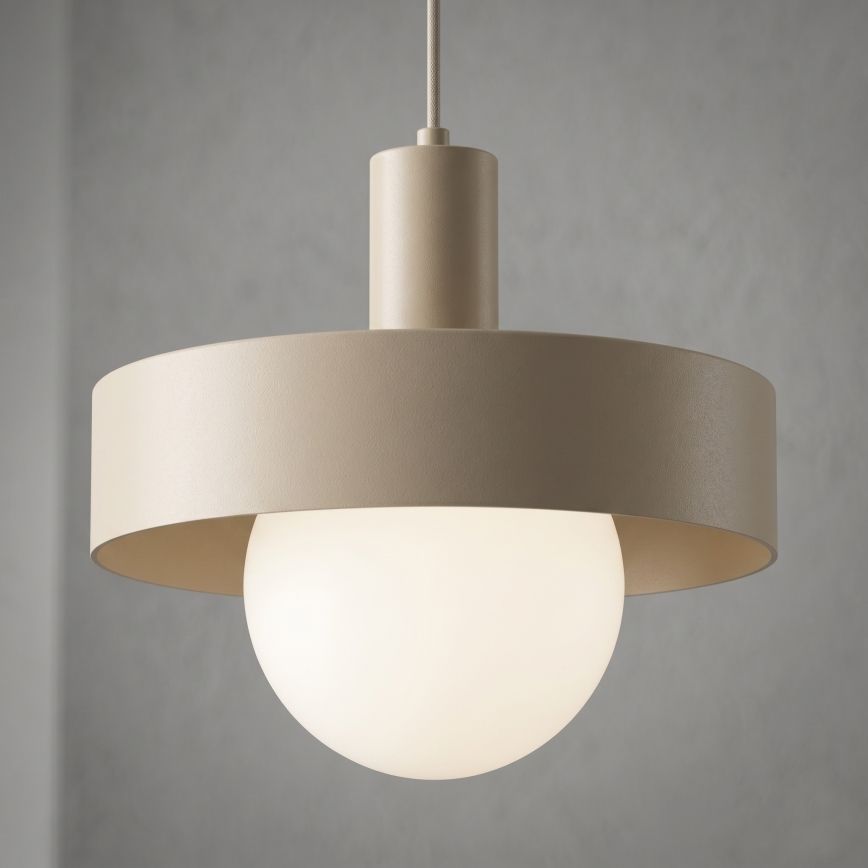 Pendelleuchte CANAN mit Kabelaufhängung, 1xE27/15W/230V, Ø 29 cm, beige