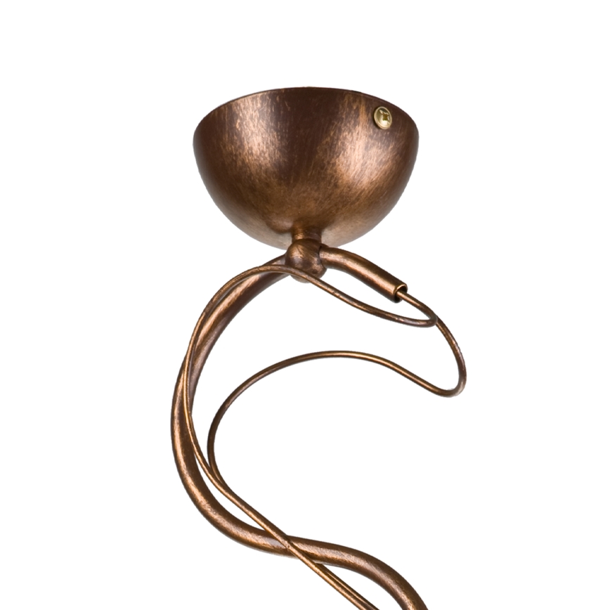 Pendelleuchte COBRA mit Stange 1xE27/60W/230V Ø 30 cm Bronze/Patina