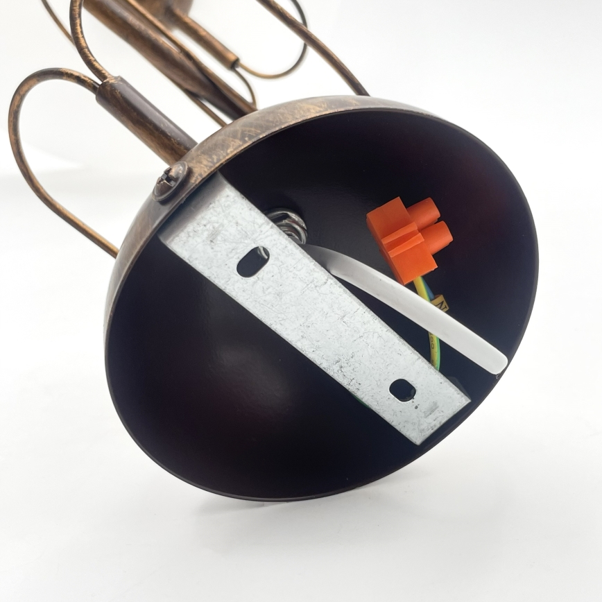 Pendelleuchte COBRA mit Stange 1xE27/60W/230V Ø 30 cm Bronze/Patina