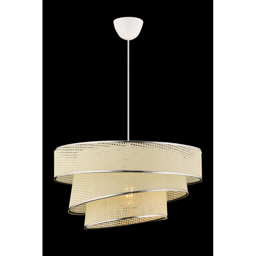 Pendelleuchte COUPER, 1x E27/60W/230V, weiß/glänzender Chrom
