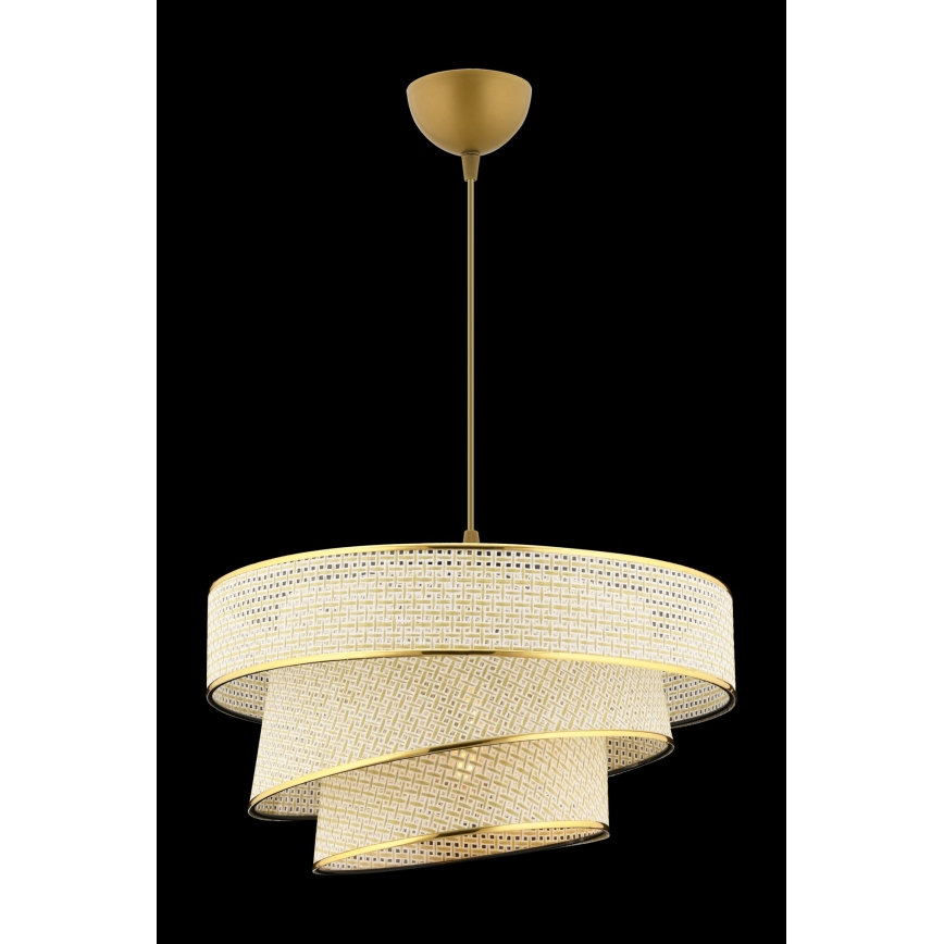 Pendelleuchte COUPER mit Kabel 1xE27/60W/230V creme/gold