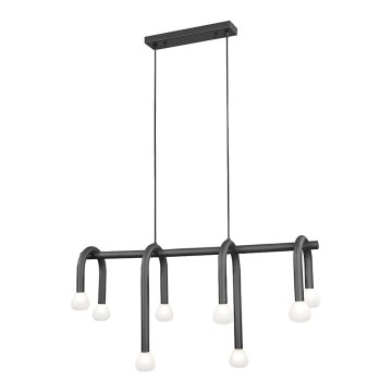 Pendelleuchte DELORI mit Kabelaufhängung, 8xG9/28W/230V, schwarz