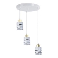 Pendelleuchte ELEN an Kabel, 3xE27/35W/230V, Ø 29 cm, weiß/gold