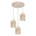 Pendelleuchte ELEN mit Kabelabhängung, 3x E27 (je 35 W), 230 V, Ø 29 cm, Beige/Gold