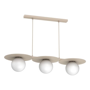 Pendelleuchte FLAT, 3xE27/15W/230V, beige