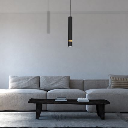 Pendelleuchte JOKER an Kabel 1xGU10/25W/230V, schwarz/gold