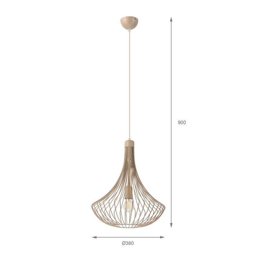 Pendelleuchte mit Kabel BALERINA 1xE27/15W/230V, beige