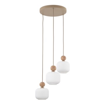 Pendelleuchte mit Kabel BALLO 3xE14/10W/230V beige