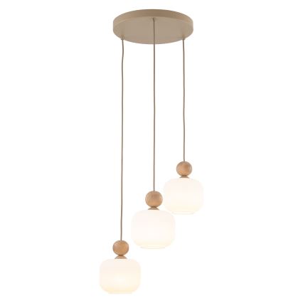 Pendelleuchte mit Kabel BALLO 3xE14/10W/230V beige