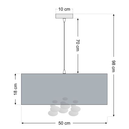 Pendelleuchte mit Kabel BUBBLE 1xE27/60W/230V, Durchmesser 50 cm, weiß