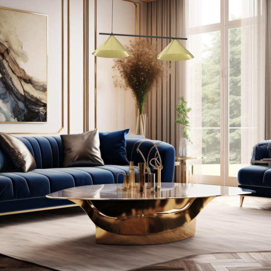 Pendelleuchte mit Kabel CAPITAL 2xGX53/15W/230V goldfarben