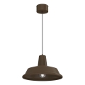Pendelleuchte mit Kabel CLASS 1xE27/15W/230V braun