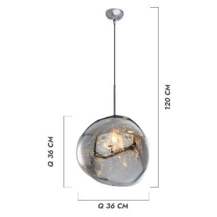Pendelleuchte mit Kabel CRUMPLED 1xE27/24W/230V Ø 26 cm gold
