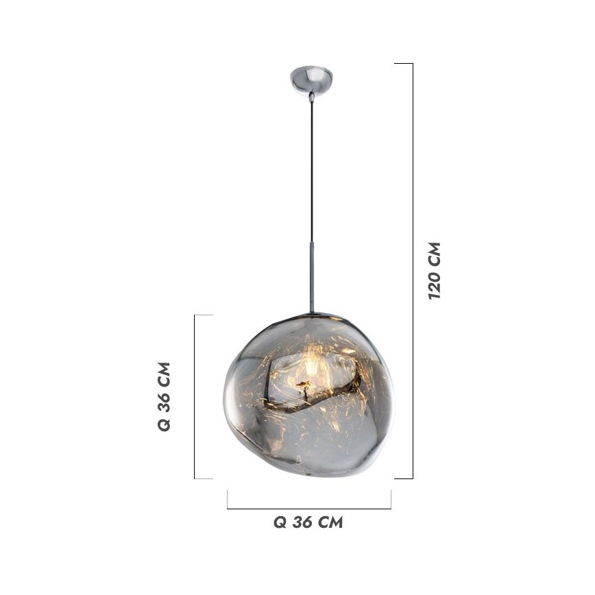 Pendelleuchte mit Kabel CRUMPLED 1xE27/24W/230V Ø 26 cm gold