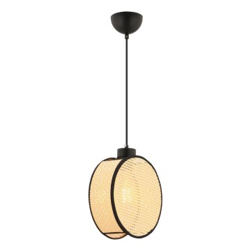 Pendelleuchte mit Kabel DRUM 1xE27/60W/230V beige/schwarz