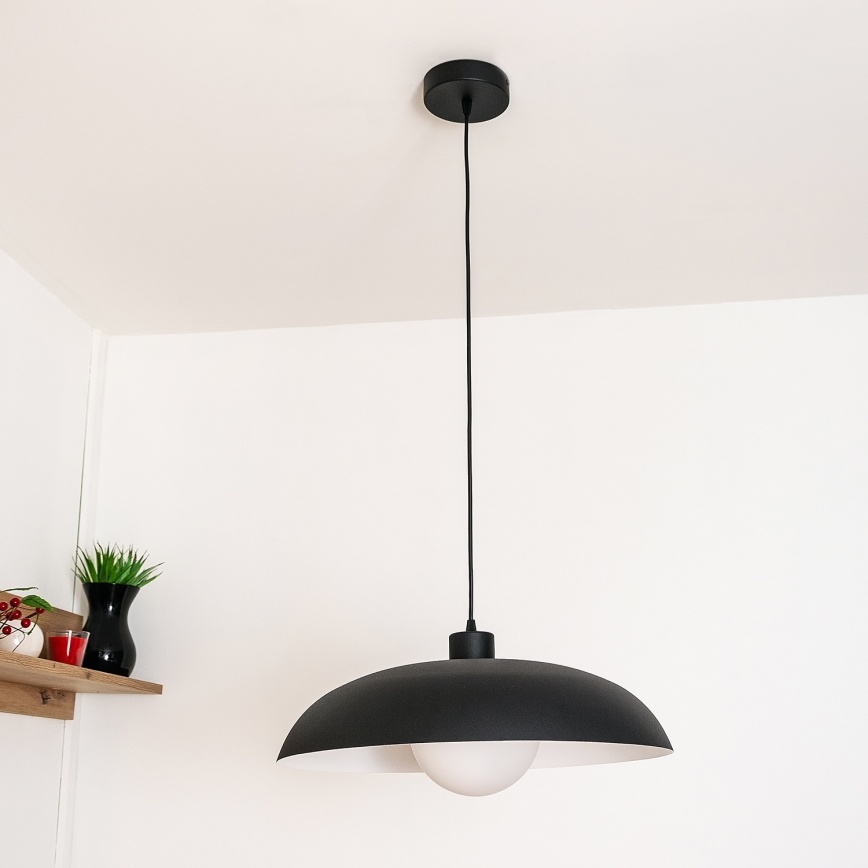 Pendelleuchte mit Kabel ECLIPSE 1xE27/15W/230V schwarz/weiß