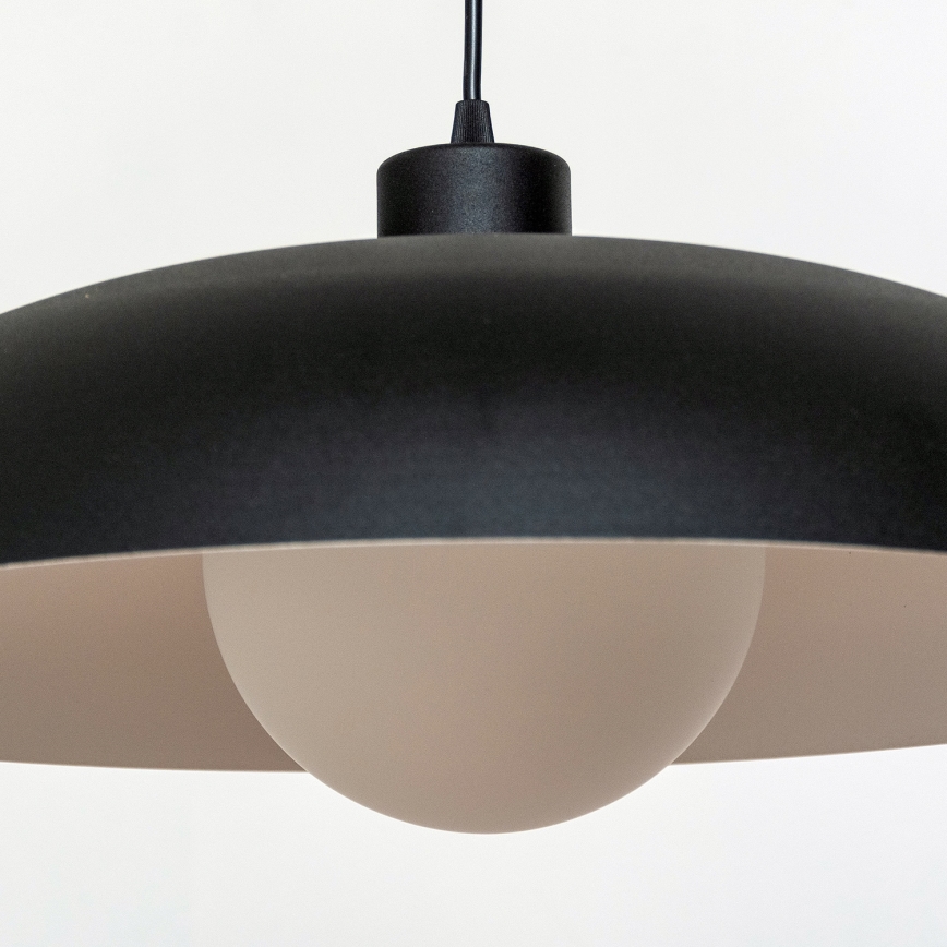 Pendelleuchte mit Kabel ECLIPSE 1xE27/15W/230V schwarz/weiß