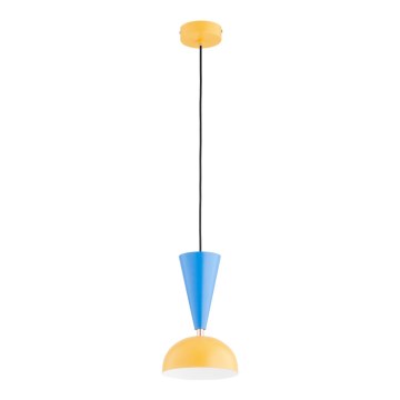 Pendelleuchte mit Kabel ENTORI 1xE27/15W/230V Gelb/Blau