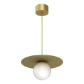 Pendelleuchte mit Kabel FLAT 1xE27/15W/230V goldfarben