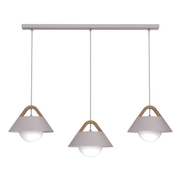 Pendelleuchte mit Kabel FUNDA 3xE27/15W/230V cremefarben