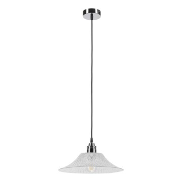 Pendelleuchte mit Kabel JULL 1xE27/15W/230V glänzender Chrom/transparent