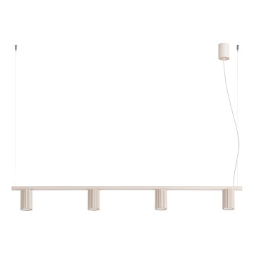 Pendelleuchte mit Kabel KARBON 4xGU10/10W/230V cremefarben