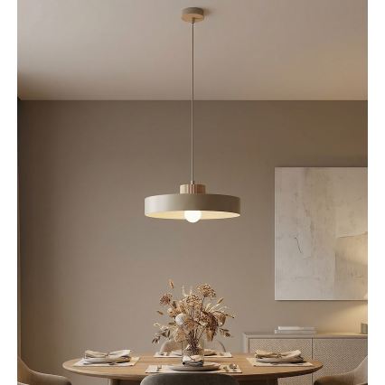 Pendelleuchte mit Kabel KIVI 1xE27/15W/230V beige