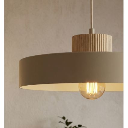 Pendelleuchte mit Kabel KIVI 1xE27/15W/230V beige