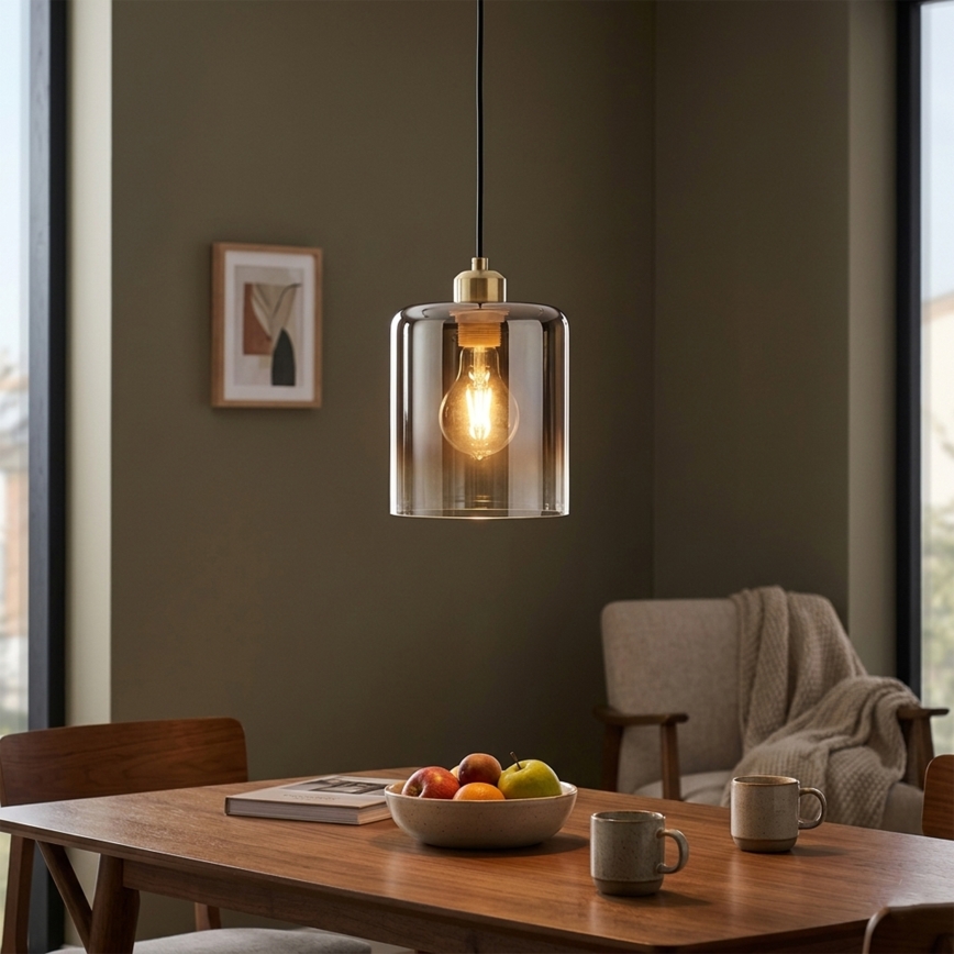 Pendelleuchte mit Kabel LIAH 1xE27/15W/230V gold/rauchbraun