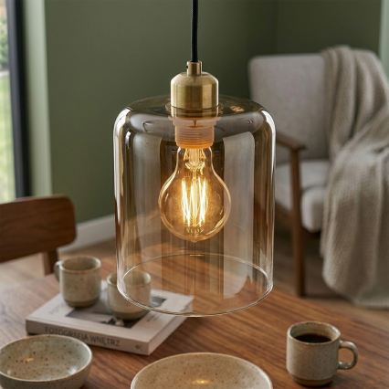 Pendelleuchte mit Kabel LIAH 1xE27/15W/230V gold/rauchbraun