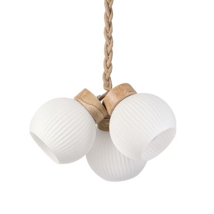Pendelleuchte mit Kabel LOOMIS 3xE27/15W/230V 83 cm beige/Eiche