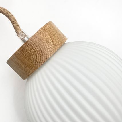 Pendelleuchte mit Kabel LOOMIS 3xE27/15W/230V 83 cm beige/Eiche