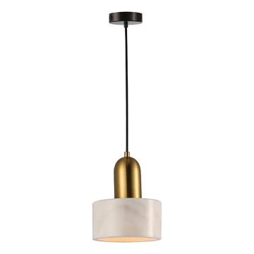 Pendelleuchte mit Kabel MARBLE 1xE27/60W/230V gold/weiß/Marmor-Dekor