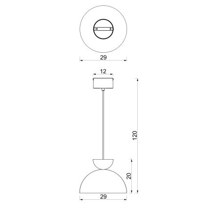 Pendelleuchte mit Kabel NEVIS 1xE27/15W/230V Ø 29 cm burgundrot