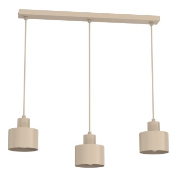 Pendelleuchte mit Kabel PARKLA 3xE27/15W/230V beige