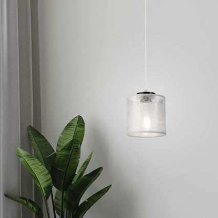Pendelleuchte mit Kabel ROSA 1xE27/60W/230V schwarz/grau