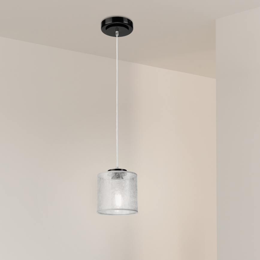 Pendelleuchte mit Kabel ROSA 1xE27/60W/230V schwarz/grau