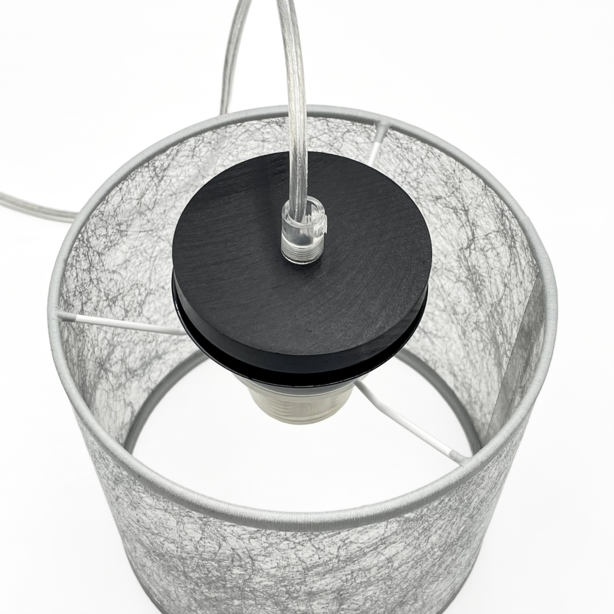 Pendelleuchte mit Kabel ROSA 1xE27/60W/230V schwarz/grau