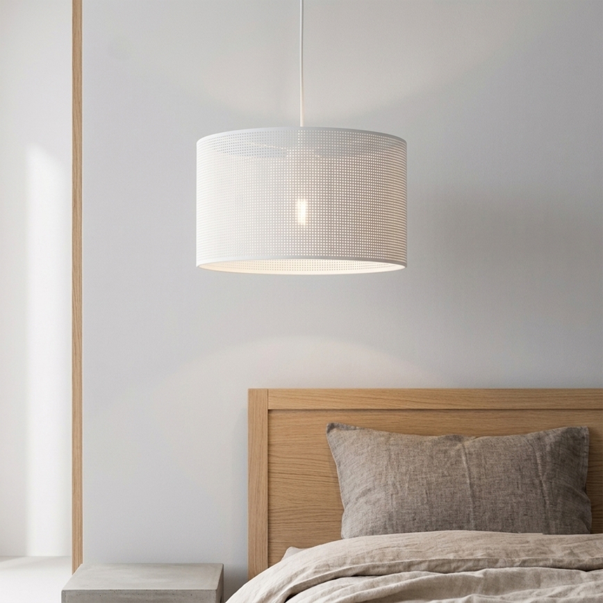 Pendelleuchte mit Kabel SIRJA PLISADO 1xE27/15W/230V Ø 35 cm weiß