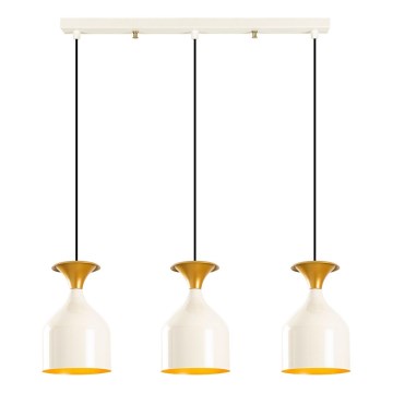 Pendelleuchte mit Kabel SIVANI 3xE27/40W/230V weiß/kupfer