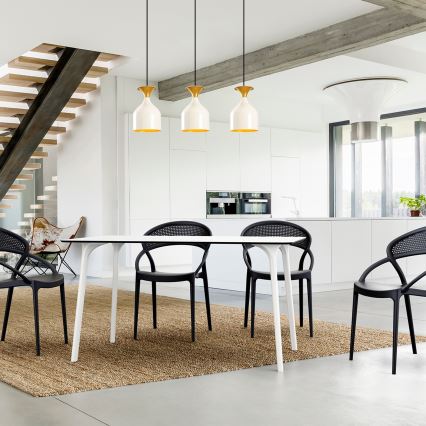 Pendelleuchte mit Kabel SIVANI 3xE27/40W/230V weiß/kupfer