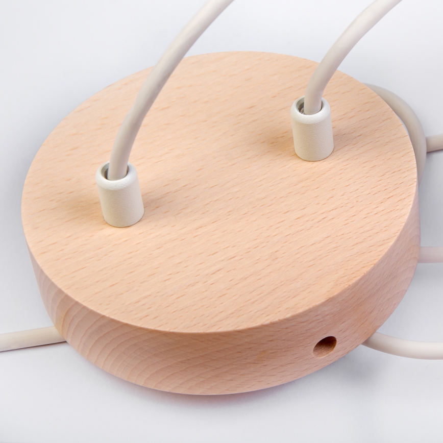 Pendelleuchte mit Kabel WOODSTOCK 2xE27/15W/230V Holz/cremefarben