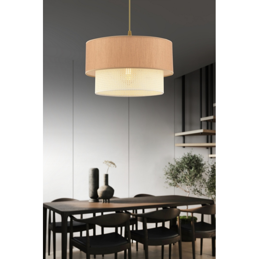 Pendelleuchte mit Kabelaufhängung ECHO 1xE27/60W/230V braun/creme